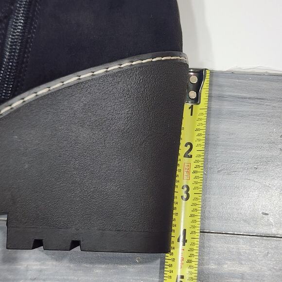 Cool Planet By Steve Maden Marsh Boots‎ Size 10 M Black Wedge Booties - Picture 14 of 16